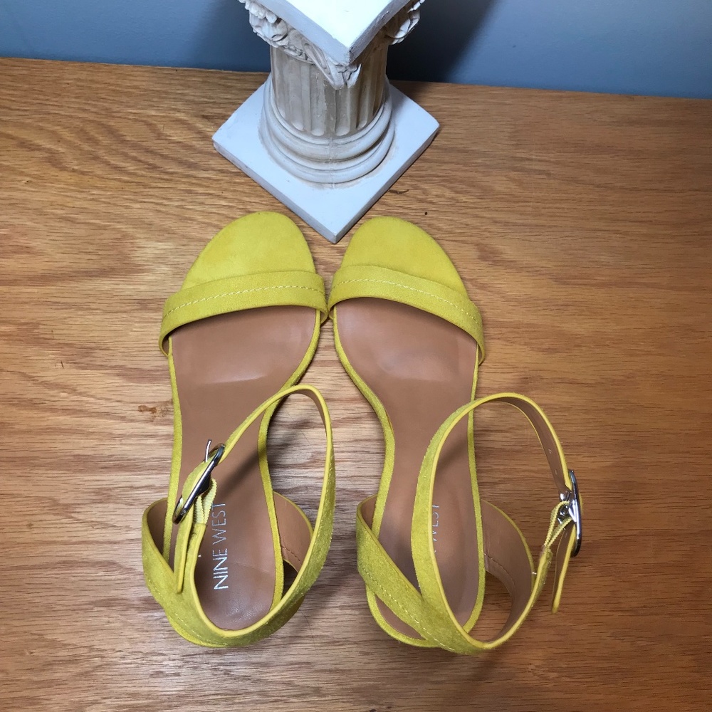 Nine West Heels Suede Block Heel Sandals - Picture 5 of 11
